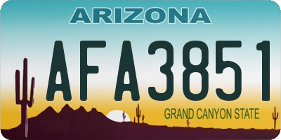 AZ license plate AFA3851