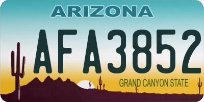 AZ license plate AFA3852