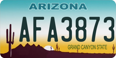 AZ license plate AFA3873