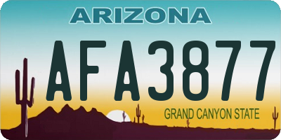 AZ license plate AFA3877