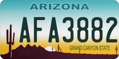 AZ license plate AFA3882