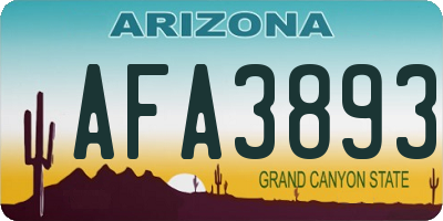 AZ license plate AFA3893