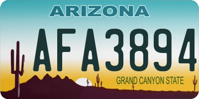 AZ license plate AFA3894