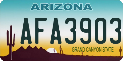 AZ license plate AFA3903