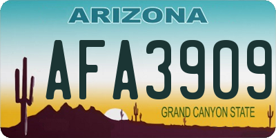 AZ license plate AFA3909