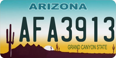 AZ license plate AFA3913