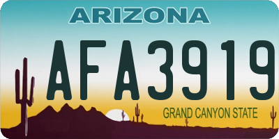 AZ license plate AFA3919