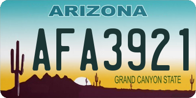 AZ license plate AFA3921
