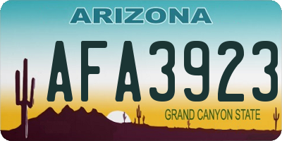 AZ license plate AFA3923