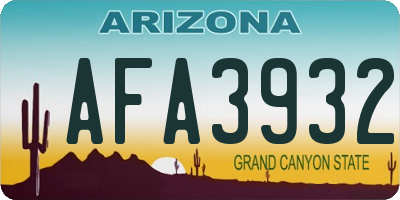 AZ license plate AFA3932