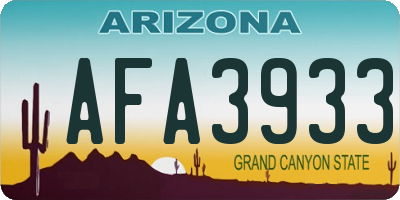 AZ license plate AFA3933