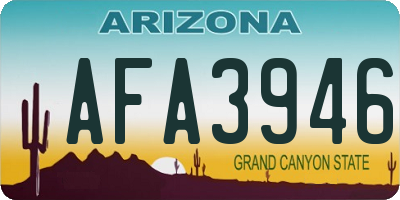 AZ license plate AFA3946