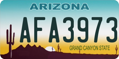 AZ license plate AFA3973