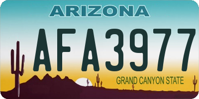 AZ license plate AFA3977