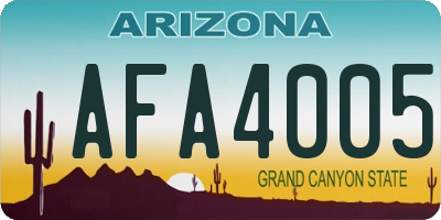 AZ license plate AFA4005