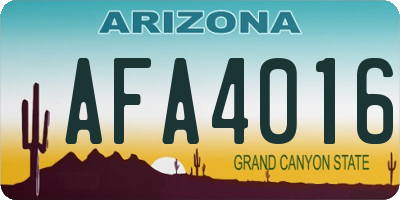 AZ license plate AFA4016