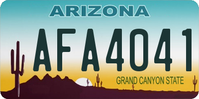 AZ license plate AFA4041
