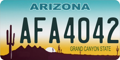 AZ license plate AFA4042