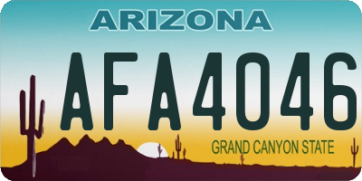 AZ license plate AFA4046