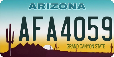 AZ license plate AFA4059
