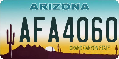 AZ license plate AFA4060