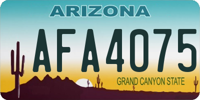 AZ license plate AFA4075