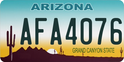 AZ license plate AFA4076