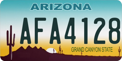 AZ license plate AFA4128