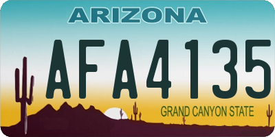 AZ license plate AFA4135