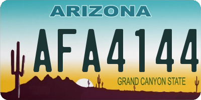 AZ license plate AFA4144