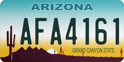 AZ license plate AFA4161