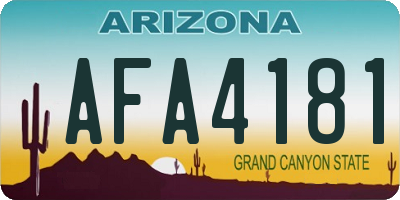 AZ license plate AFA4181