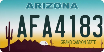 AZ license plate AFA4183