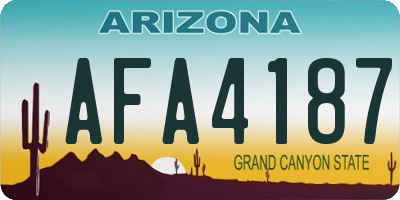 AZ license plate AFA4187