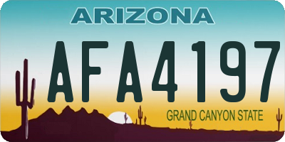 AZ license plate AFA4197