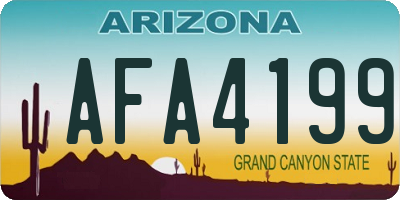 AZ license plate AFA4199