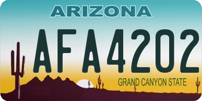 AZ license plate AFA4202