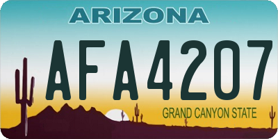 AZ license plate AFA4207