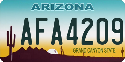 AZ license plate AFA4209