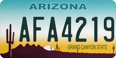 AZ license plate AFA4219