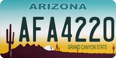 AZ license plate AFA4220