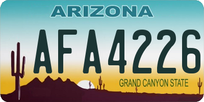 AZ license plate AFA4226