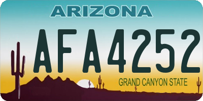 AZ license plate AFA4252