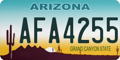 AZ license plate AFA4255