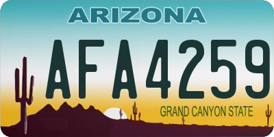 AZ license plate AFA4259