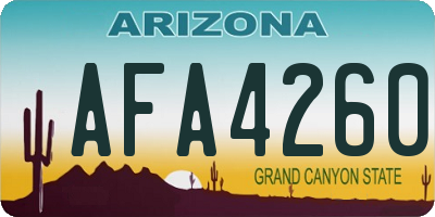 AZ license plate AFA4260
