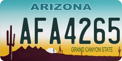AZ license plate AFA4265