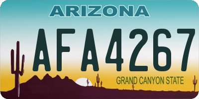 AZ license plate AFA4267