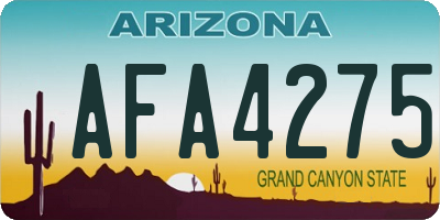 AZ license plate AFA4275