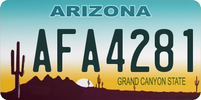 AZ license plate AFA4281